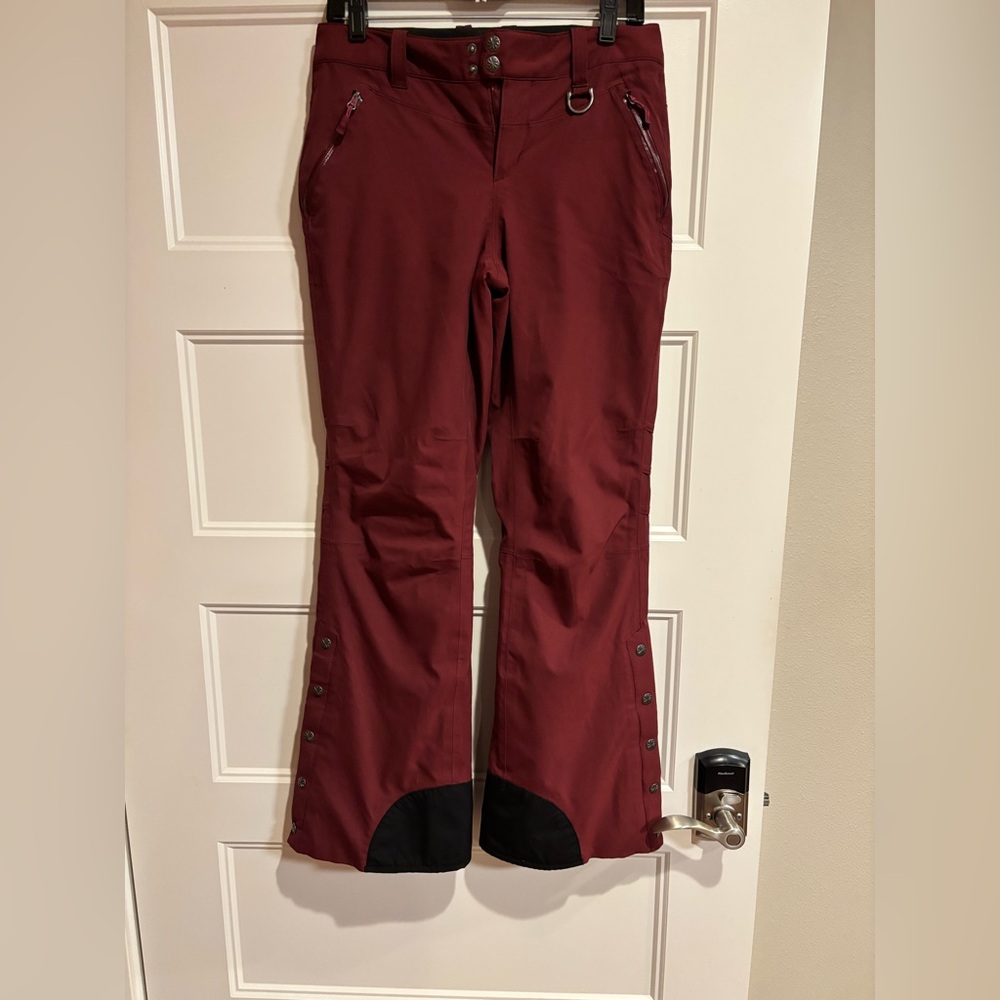 Athleta Women’s Deep Red Ski Pants with Black Accents